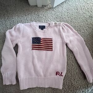 Polo Ralph Lauren Pink Sweater with Flag Design